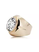 Kubický zirkón. Originál Vintage 14K Produkt s ružovým zlatým krúžkom Vintage šperky VRC296R